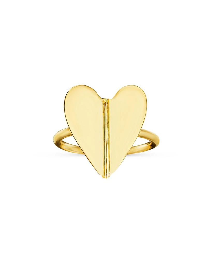 CADAR 18K Yellow Gold Endless Wings of Love Folded Heart Ring 2