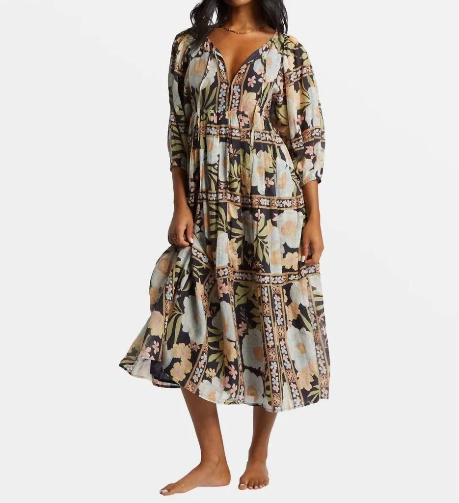 Billabong Lost Cove Midi Dress In Black Sands 1