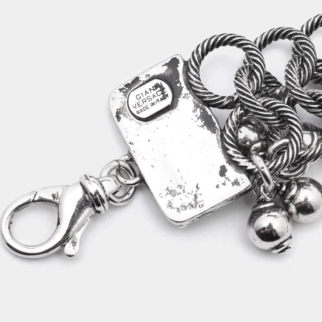 Versace Versace Medusa Gunmetal Tone Triple Link Charm Bracelet 6