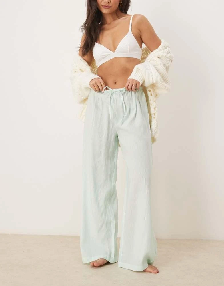 Luna Luna oversized pyjama bottoms in mint green stripe 1