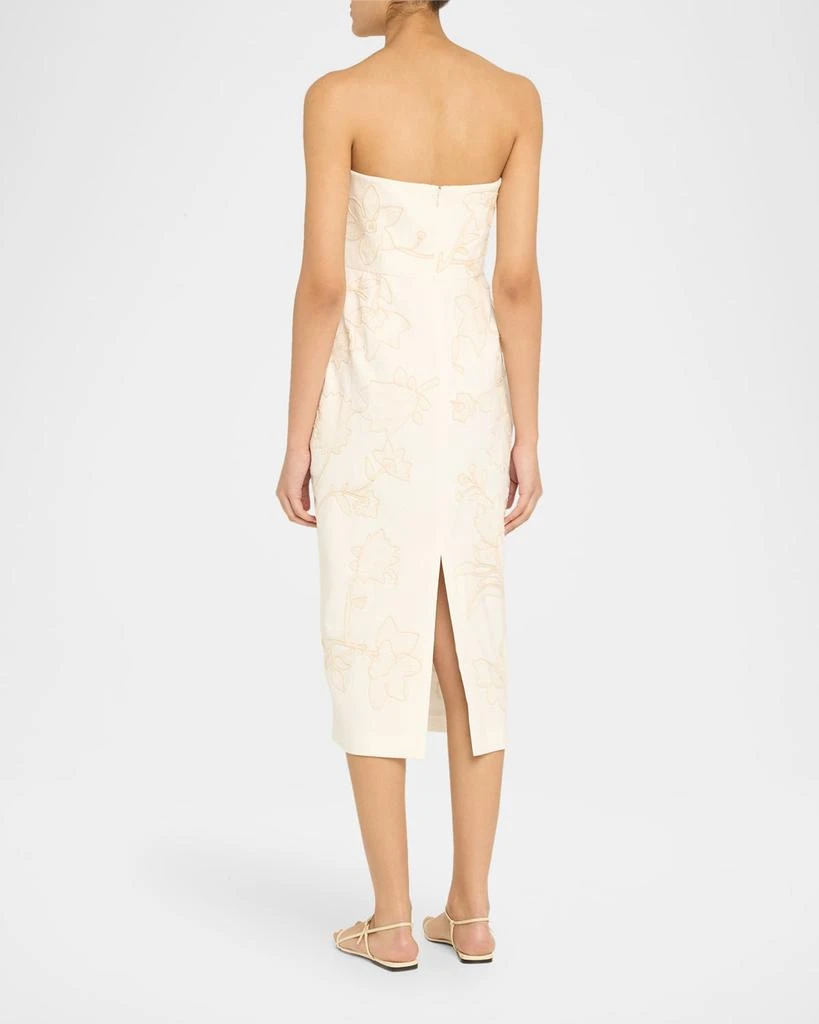 chinese dress ladies Knitted Belted V-neck Midi Dress Stephanie Cream  NENYA