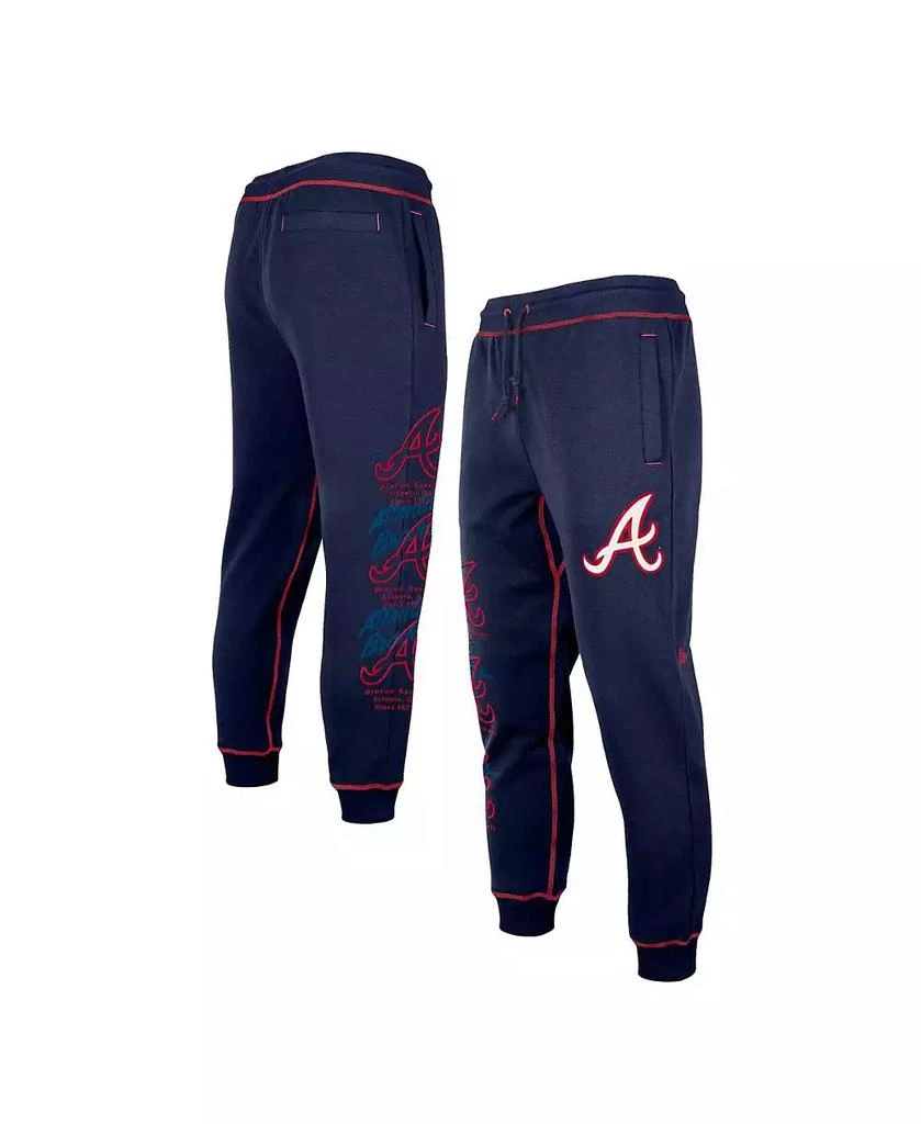 New Era Men's Navy Atlanta Braves Team Split Jogger Pants 1