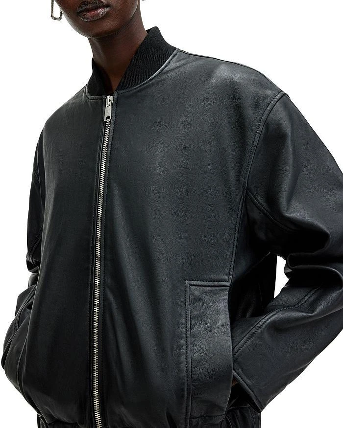 ALL SAINTS Yara Lea Leather Bomber Jacket 5