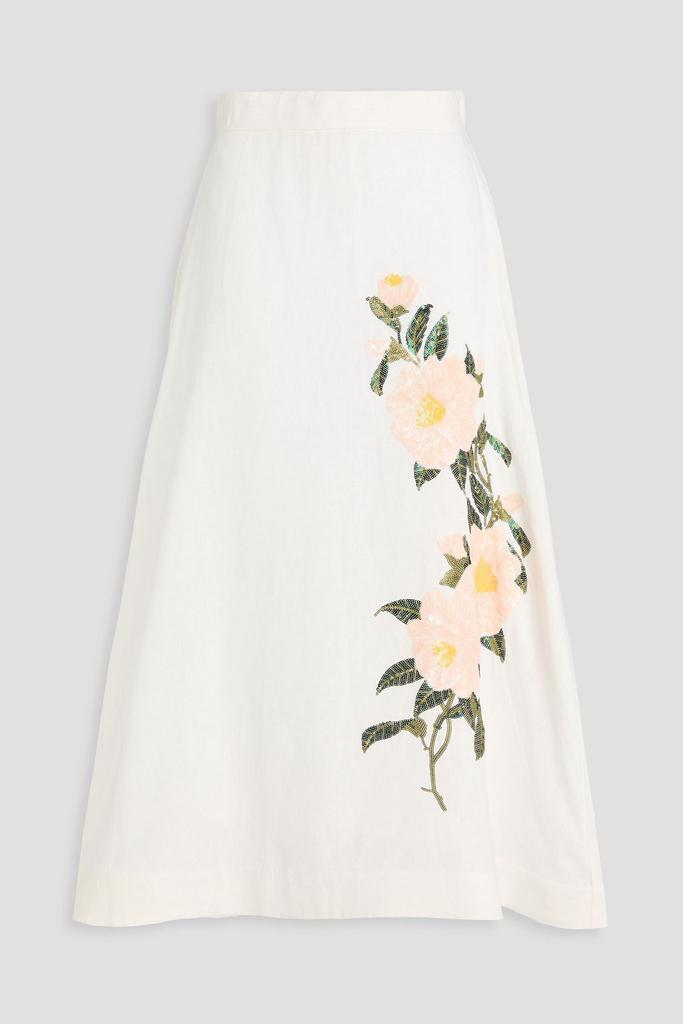 【Zimmermann】Lightburst floral cotton and silk maxi skirt Lightburst floral cotton and silk maxi skirt in