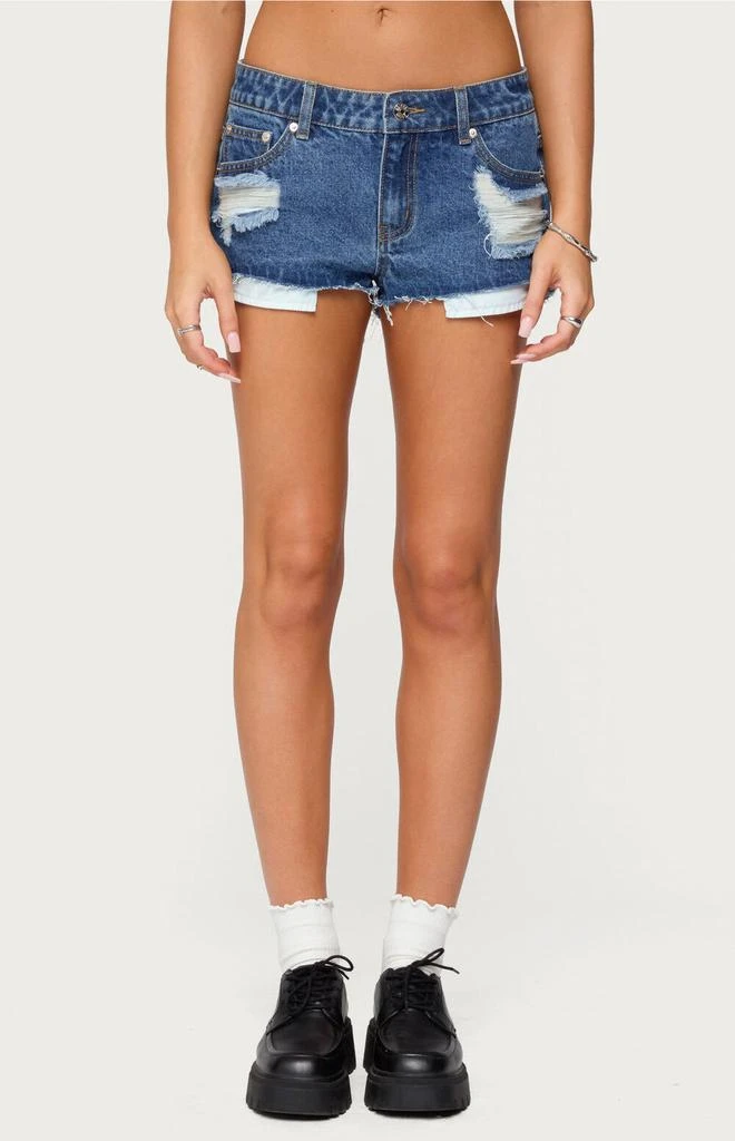 Edikted Devin Low Rise Micro Denim Shorts 2