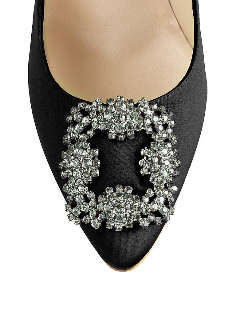 Manolo Blahnik Hangisi 105MM Embellished Satin Pumps