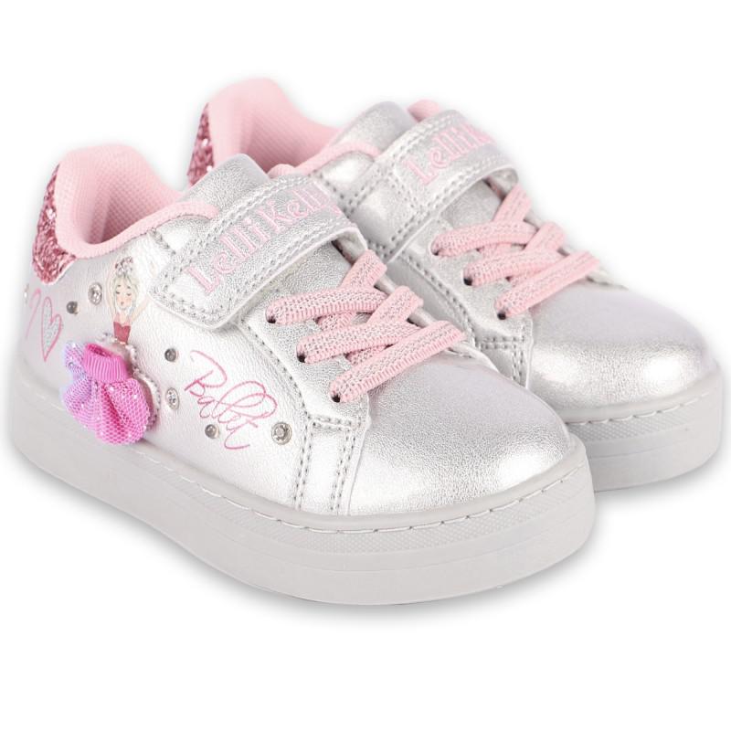 Lelli Kelly Silver lace up velcro lights sneakers
