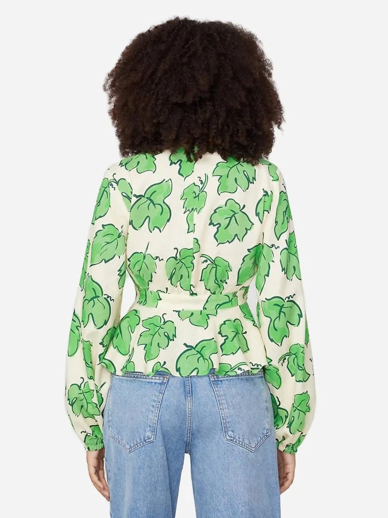 Kitri Irene Top In Green Vine Leaf Print 2