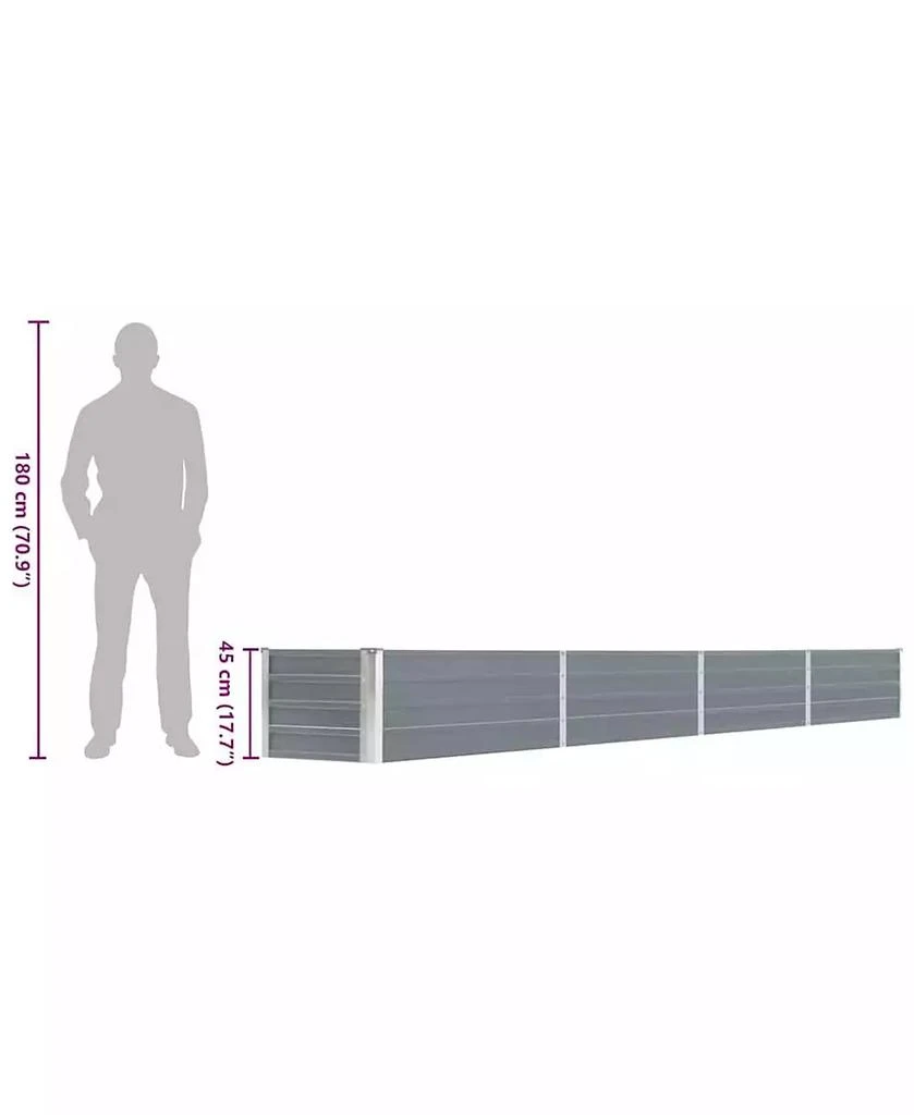 vidaXL Raised Bed Grey Galvanized steel 126 x 15.7 x 17.7 in Durable 5