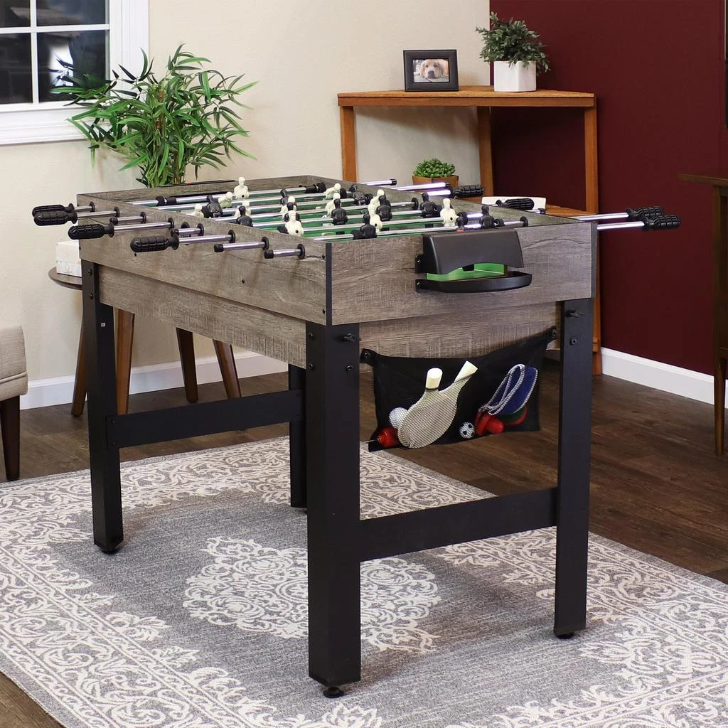 Sunnydaze Indoor Sport Collage 2-Player 5-in-1 Multi-Game Table with Billiards, Push Hockey, Foosball, Ping Pong, and Basketball - 45" 5