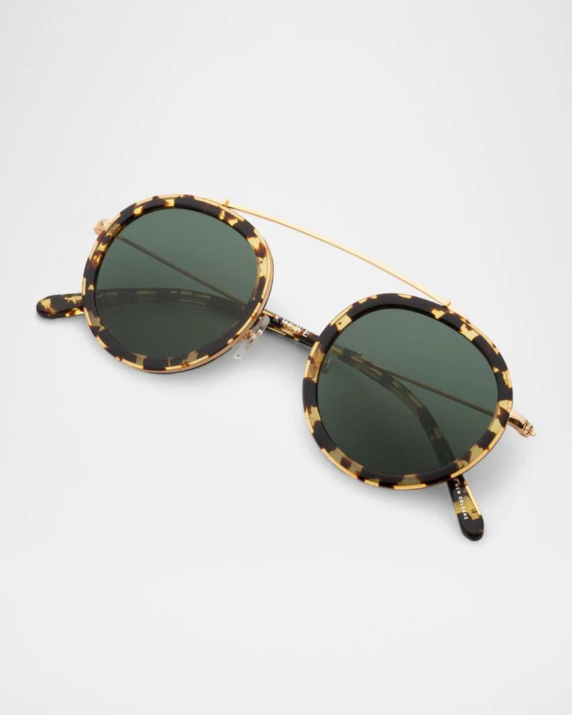 Krewe Conti Acetate 
Stainless Steel Round Sunglasses 2