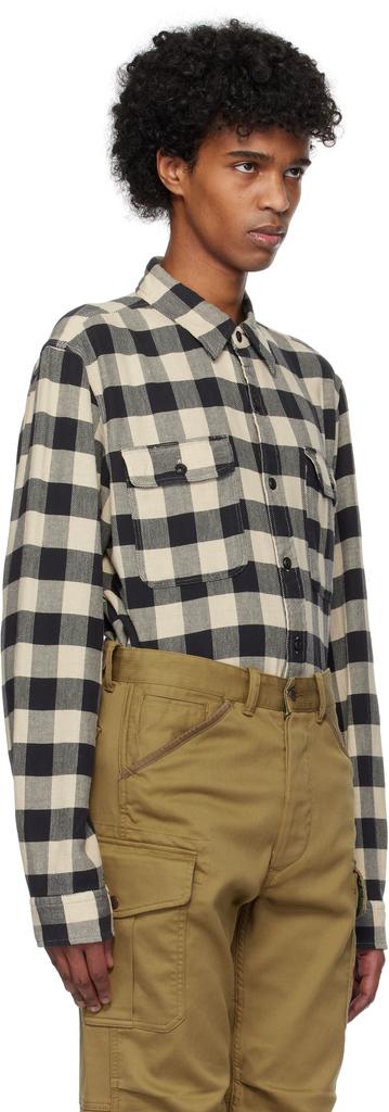 RRL Black & Off-White Buffalo Check Twill Work Shirt