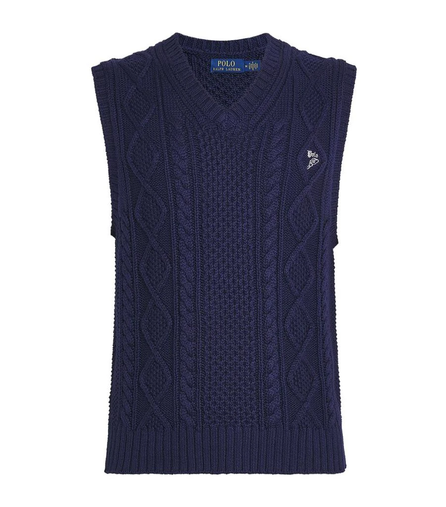 Ralph Lauren Cotton Aran-Knit Sweater Vest 1