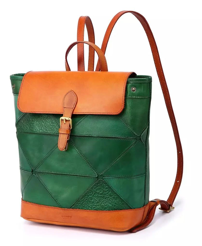 OLD TREND Women's Genuine Leather Prism Backpack 12