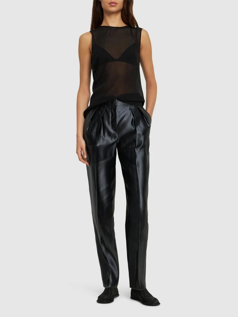 Giorgio Armani Silk & Linen High Waist Straight Pants 1