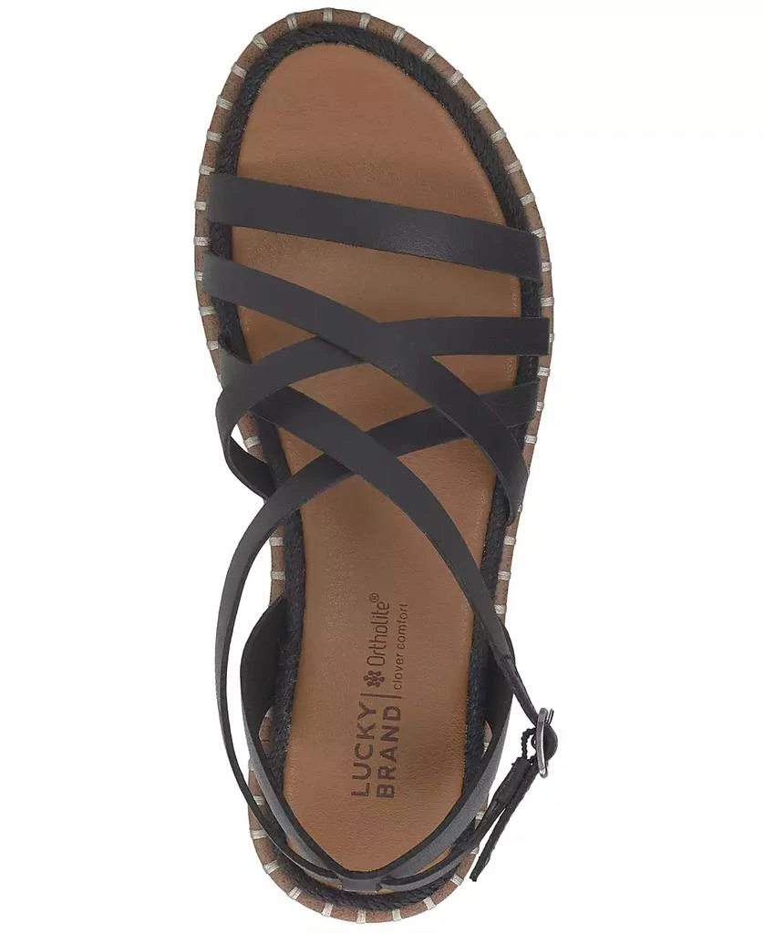 Lucky Brand Women's Kielly Strappy Whipstitch Flat Sandals 4