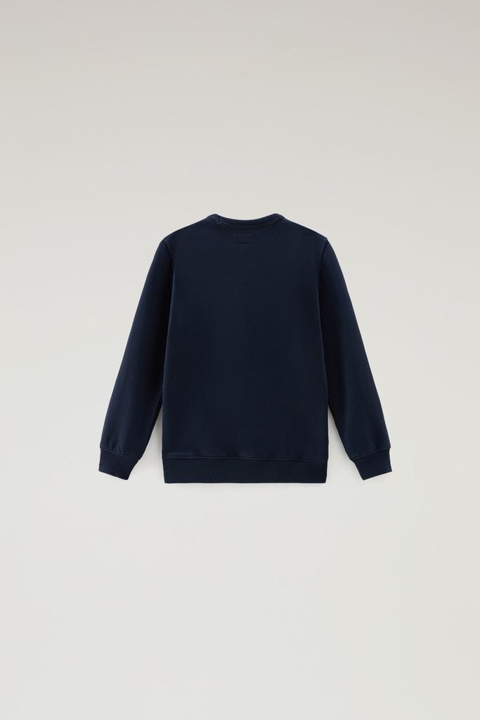 Woolrich Boys' Pure Cotton Crewneck Sweatshirt with Print - Boys - Blue