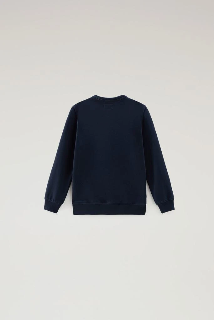 Woolrich Boys' Pure Cotton Crewneck Sweatshirt with Print - Boys - Blue 2