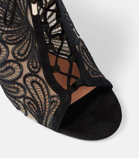 Aquazzura 105 suede and lace ankle boots 5