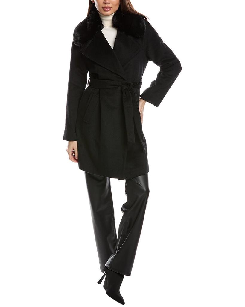 Via Spiga Wool-Blend Wrap Coat