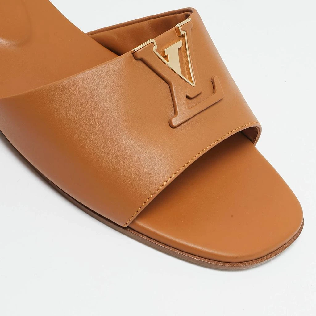 Louis Vuitton Louis Vuitton Brown Leather LV Mare Flat Slides Size 39.5 7
