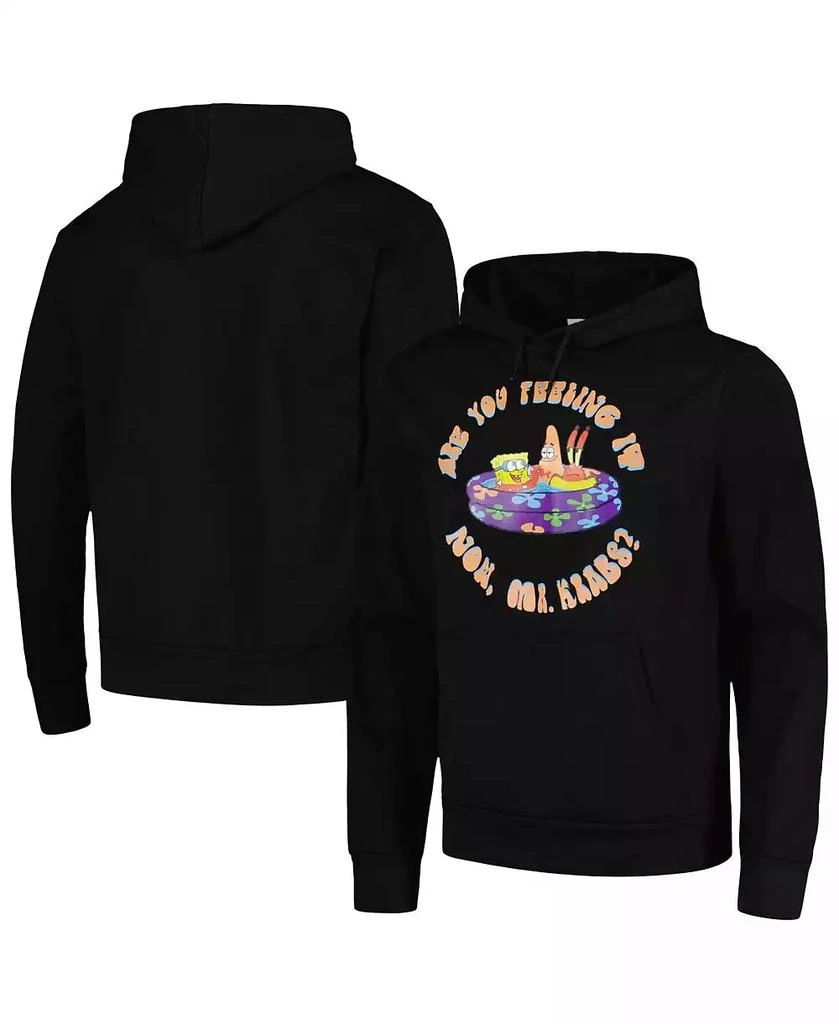 Mad Engine Men's and Women's Black SpongeBob SquarePants Team Up Pullover Hoodie 1