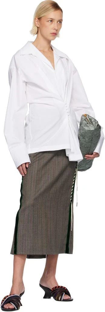 Dries Van Noten White V-Neck Shirt 4