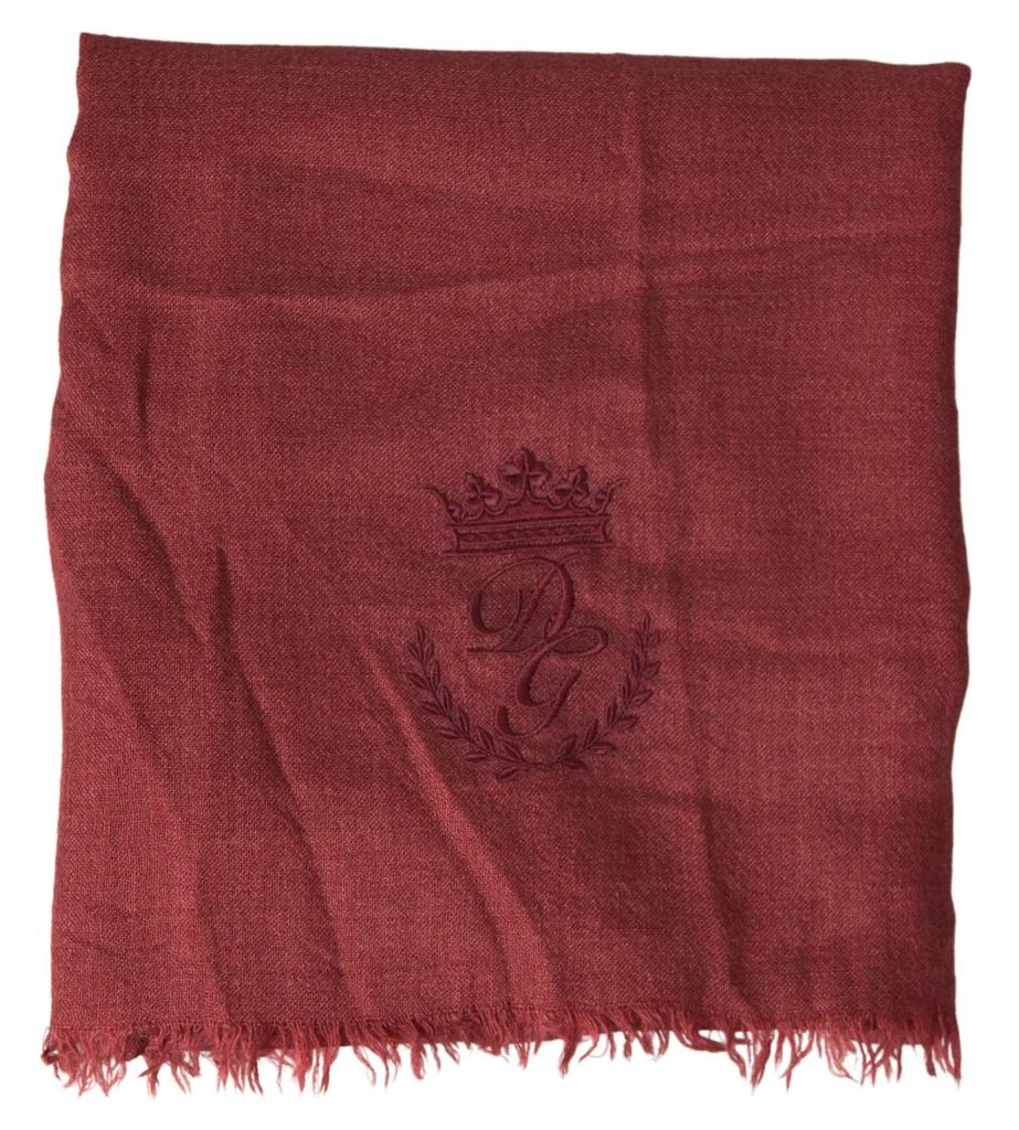 Dolce & Gabbana Dolce & Gabbana Luxury Cashmere Silk Men's Maroon Scarf 1