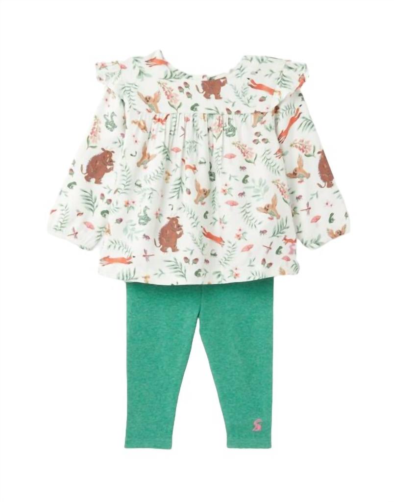 Joules Joules - Sophia Woven Long Sleeved Top With Rib Legging Set