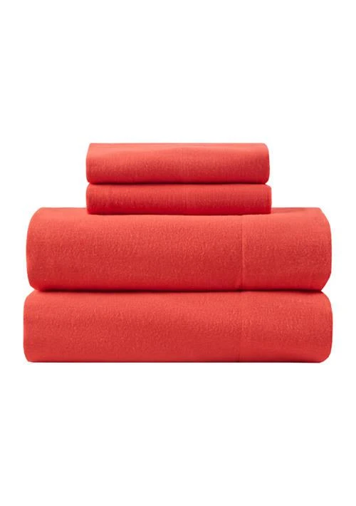 Joyland Christmas Wishes Solid Flannel Sheet Set 1