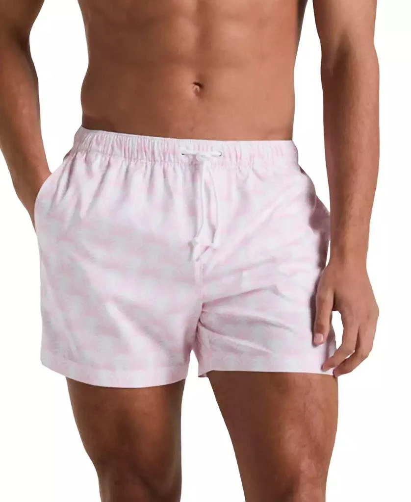 Original Penguin Men
s Slim Fit Geo Palm Print Drawstring 5" Swim Trunks 4