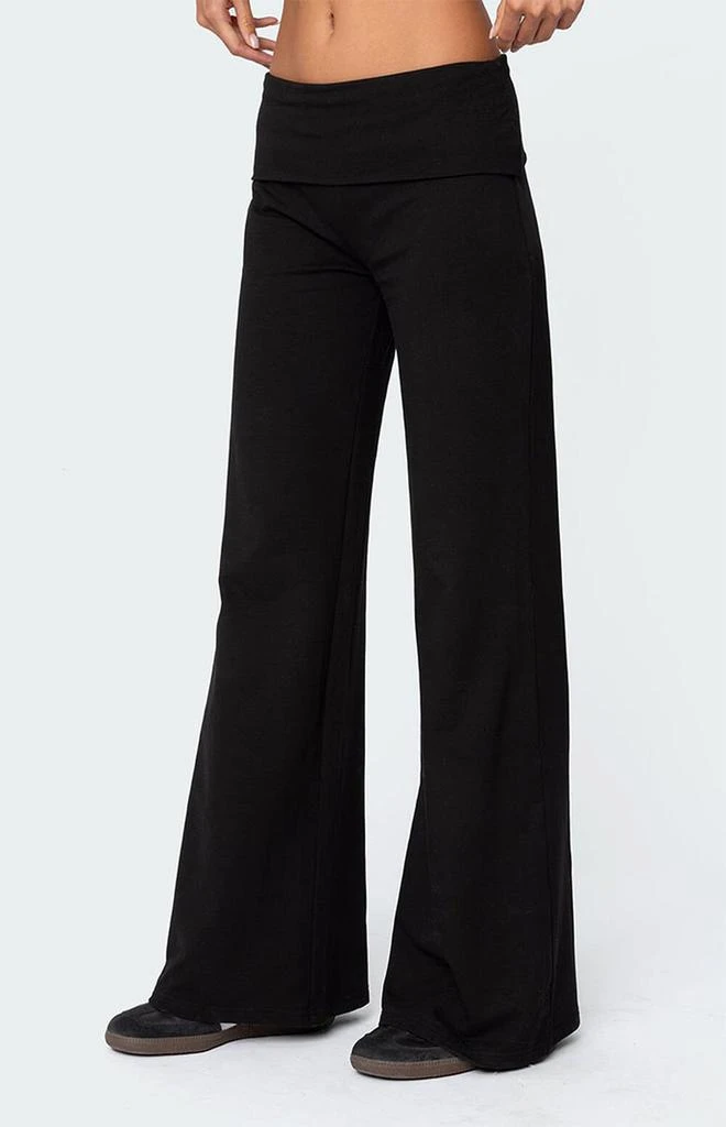 Edikted Wide Leg Fold Over Pants 4