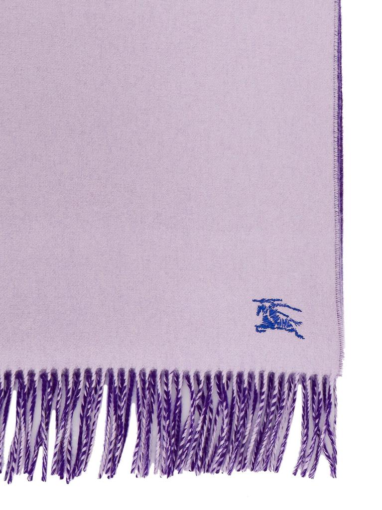 【送料&関税込】Burberry Logo Embroidered Fringed-edge Scarf Burberry Burberry Logo Embroidered Fringed Edge Scarf