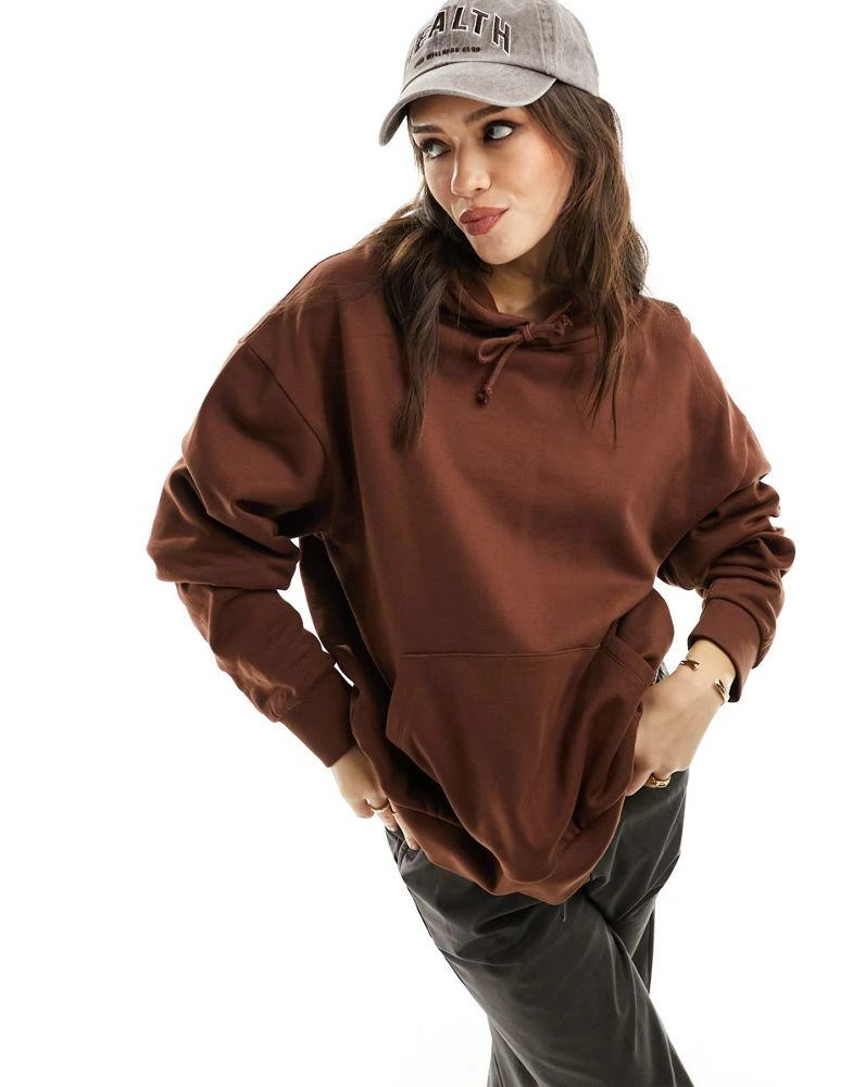 ASOS ASOS DESIGN oversized hoodie in brown 1