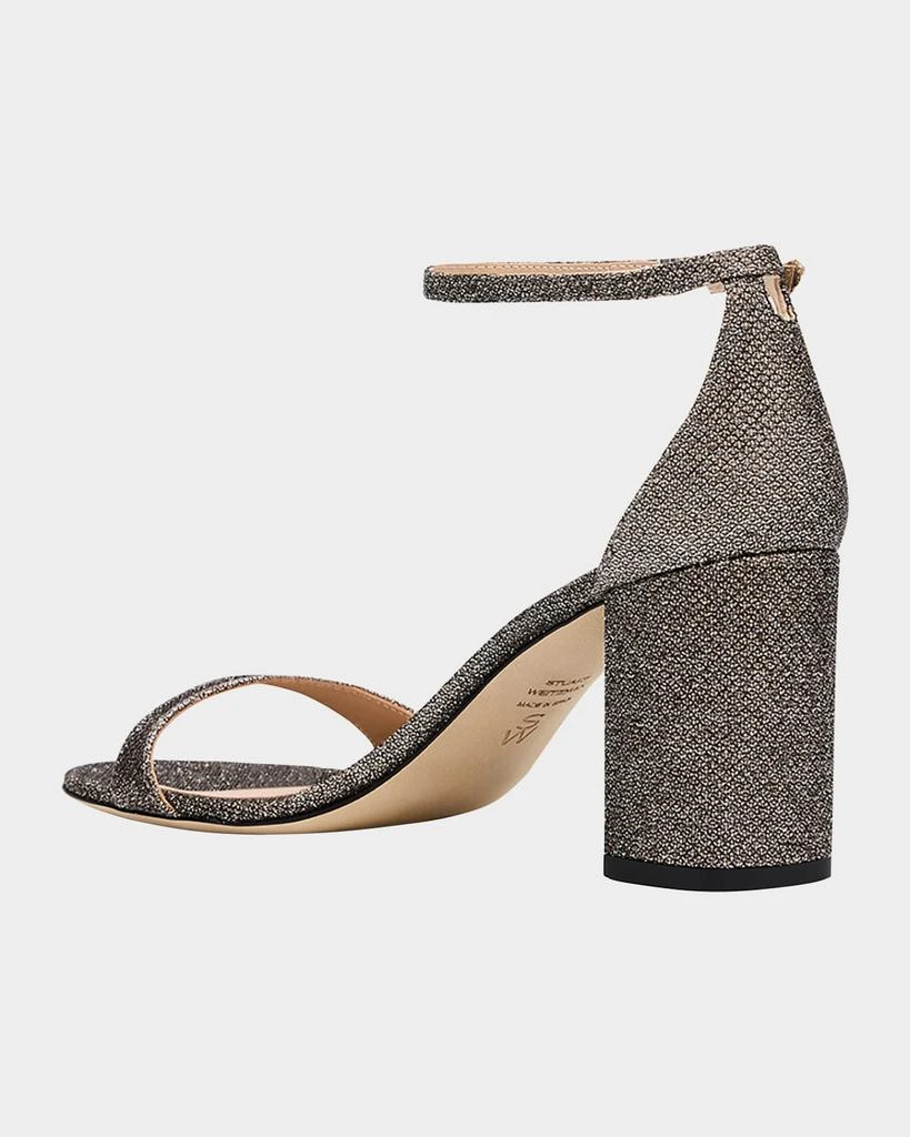 Stuart Weitzman Nudist 75mm Metallic Block Sandals 4