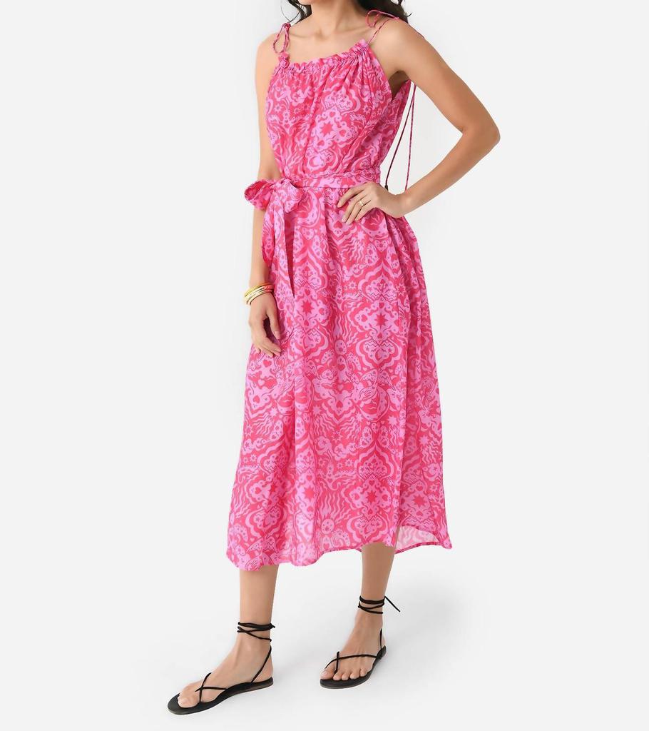 CHUFY Rain Maxi Dress In Stencil Fuchsia