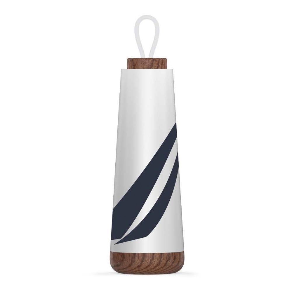 Nautica Mens J-Class Stainless Steel And Acacia Wood Water Bottle