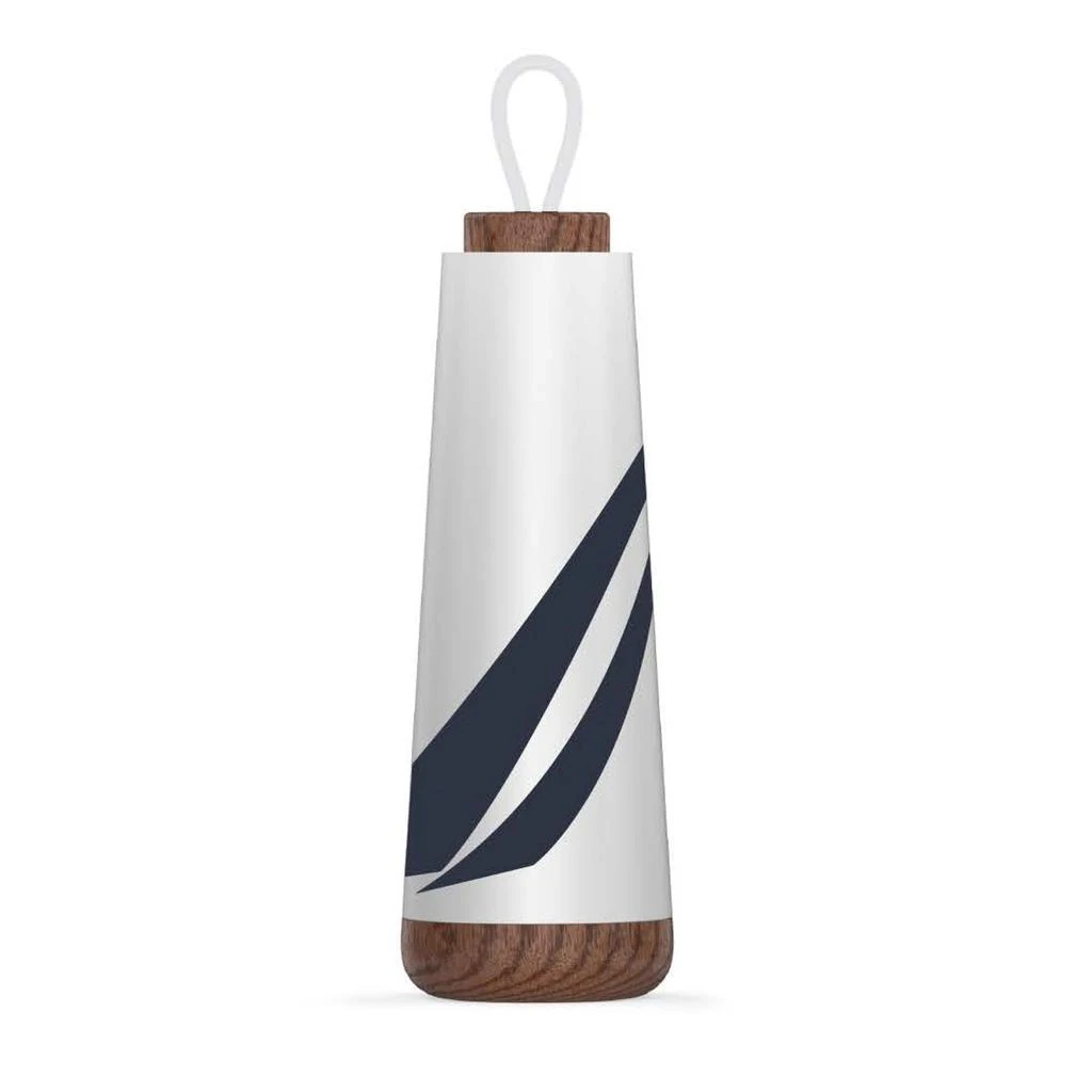 Nautica Mens J-Class Stainless Steel And Acacia Wood Water Bottle 1