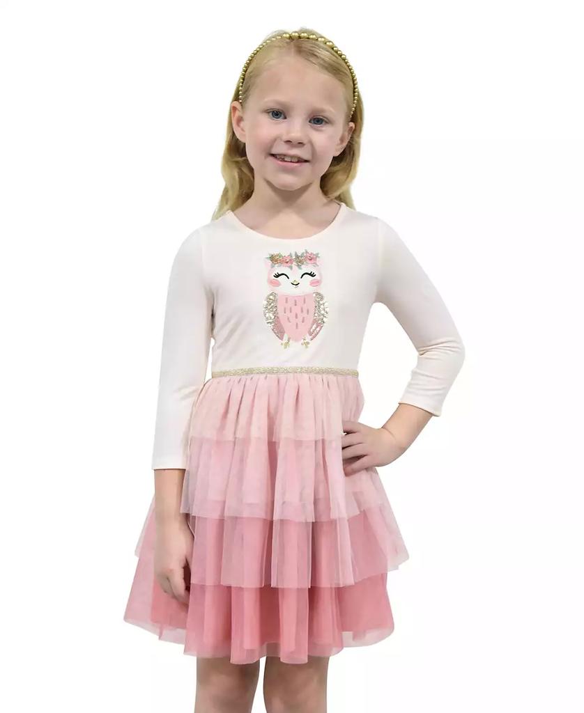 Pink & Violet Toddler and Little Girls Owl Tutu Dress