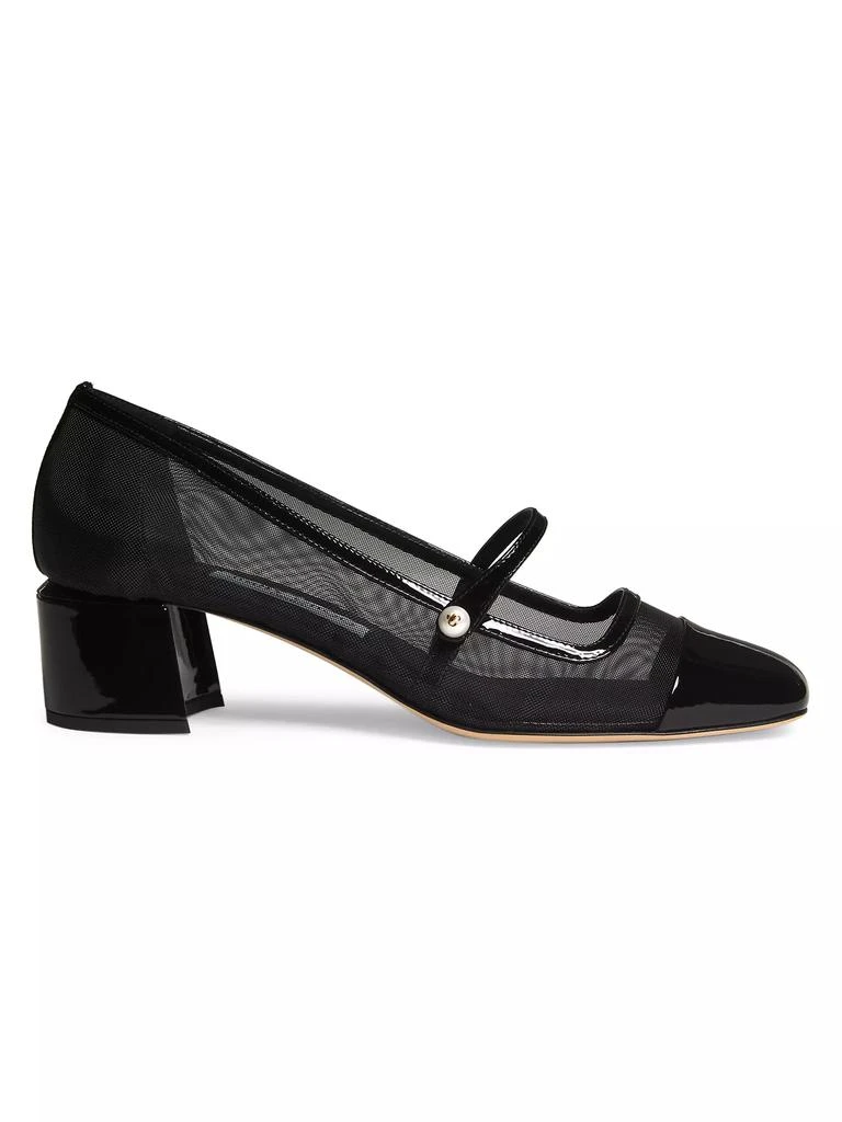 Jimmy Choo Elisa 45MM Mesh & Patent Leather Pumps 1