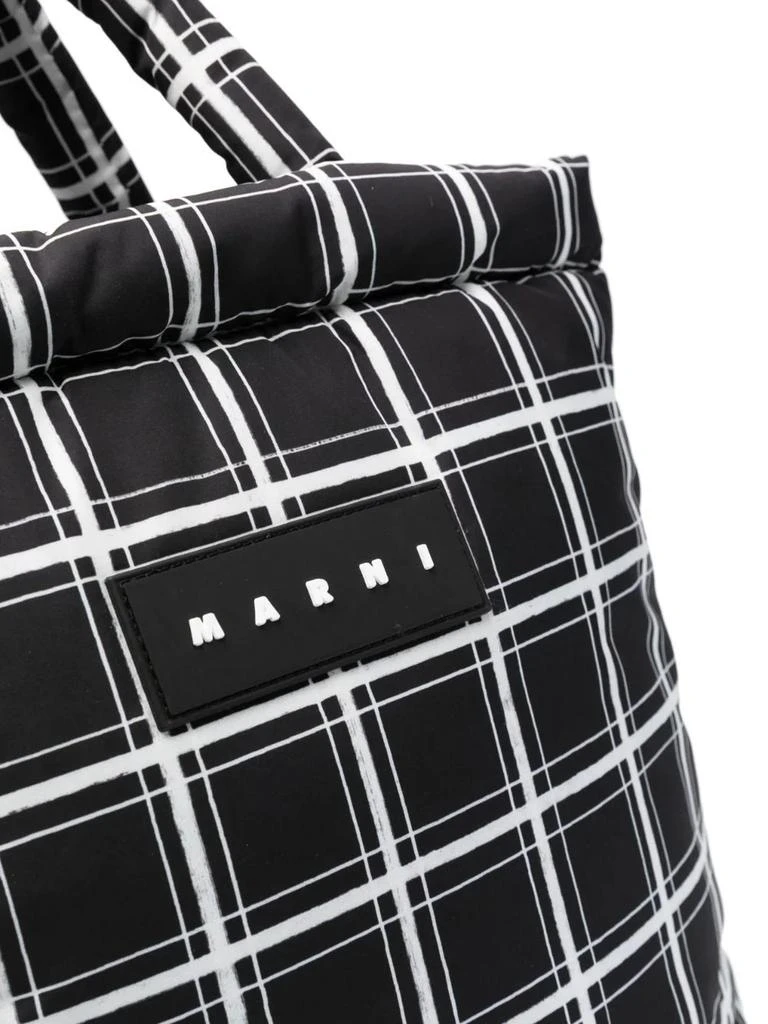 Marni Black And White Checkered Tote Bag 3