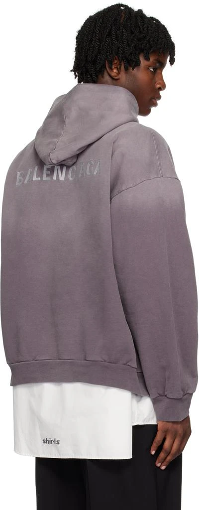 Balenciaga Purple Embroidered Hoodie 3