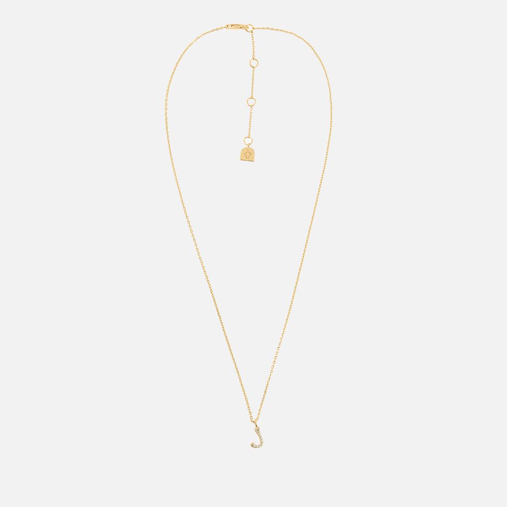 ASTRID & MIYU Astrid & Miyu Initial Pavé 18K Gold-Plated Necklace