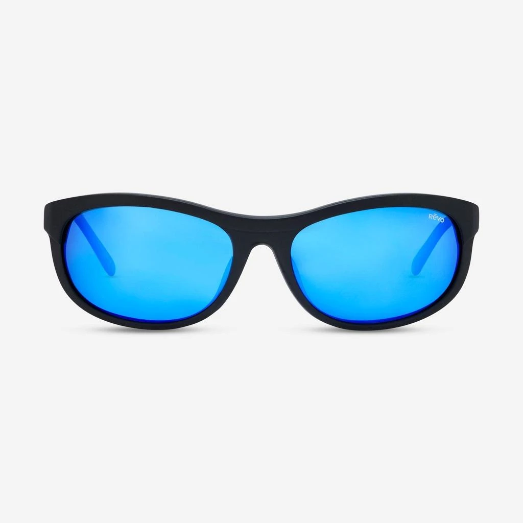 Revo Revo Vintage Men's  Wrap Matte Black & H2O Heritage Blue Wrap 61 mm Sunglasses RE118001H20 1