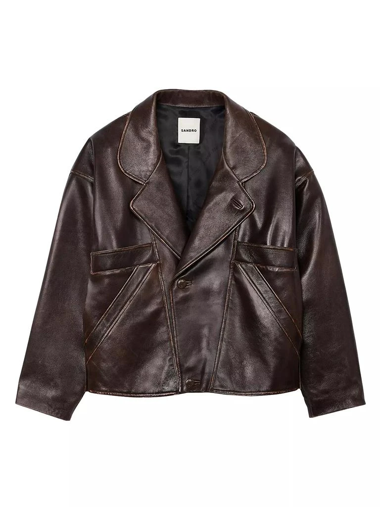 Sandro Oversized Leather Jacket 1