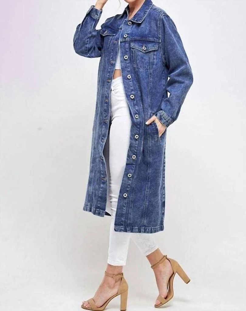 Blue Age Blue Age - Long Trench Coat Jean Jacket 4
