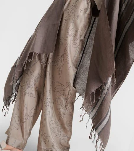 Brunello Cucinelli Striped linen cape 5