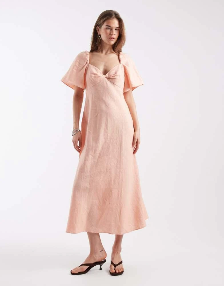 long sleeve silk maxi dress Light Blue Satin Long Sleeve Maxi Dress Large main image 1