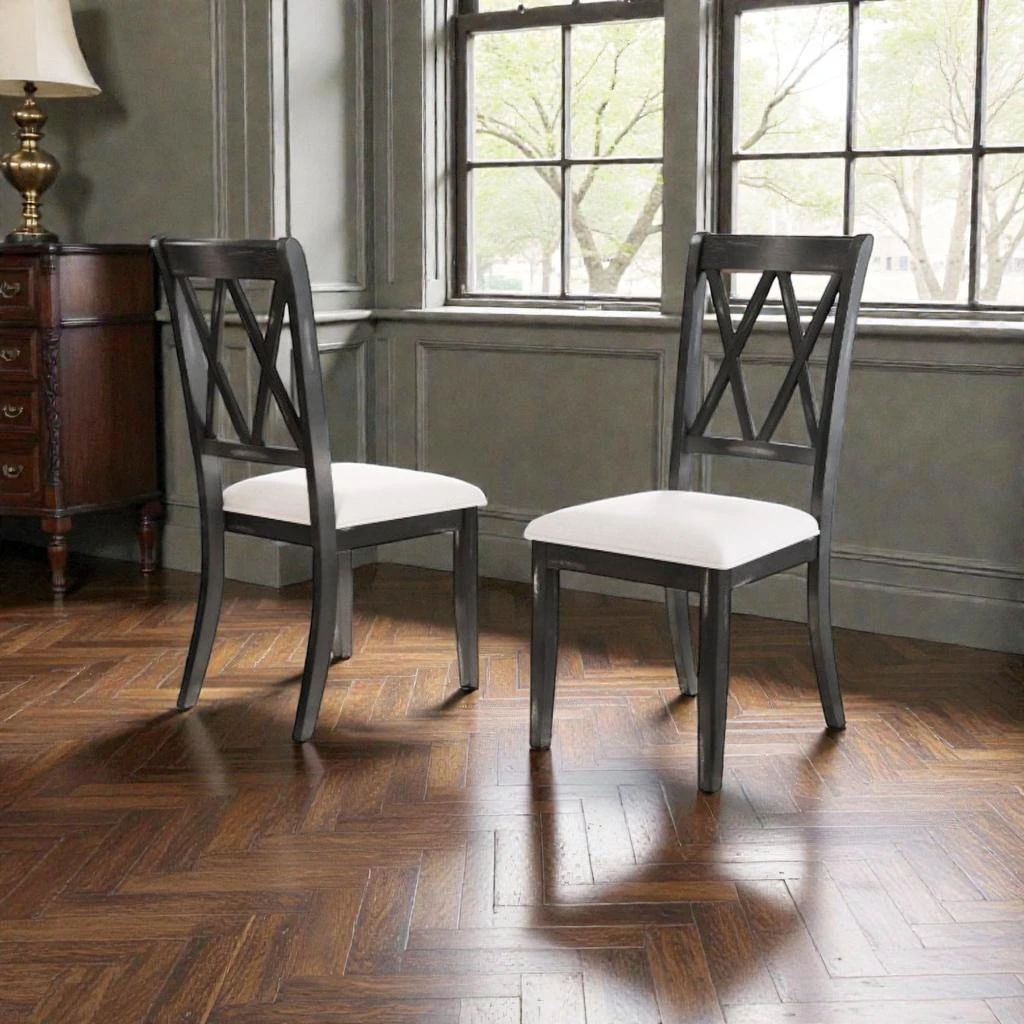 Hivvago Set of 2 Dining Chairs with Curved Cross-Back Design