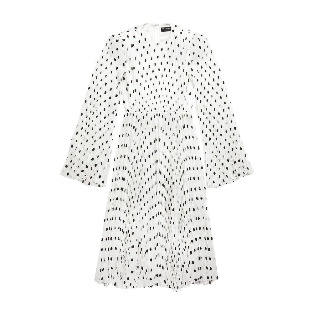 Balenciaga Hand drawn polka dot pleated dress 8